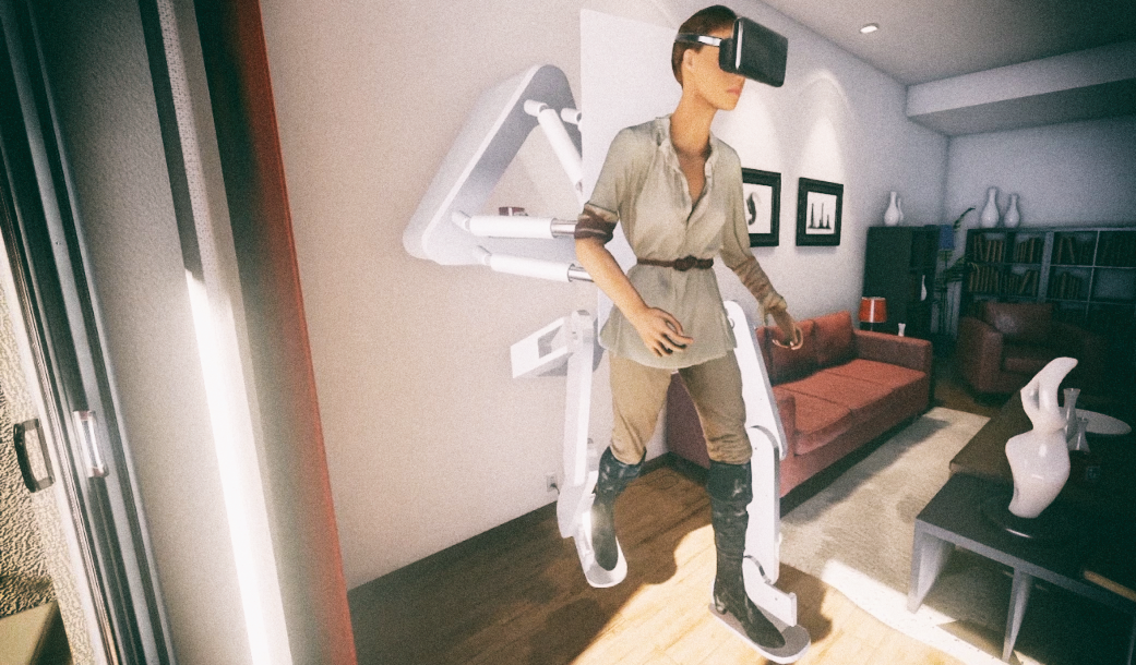 Представлен подвесной экзоскелет для ходьбы в виртуальной реальности