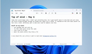 Блокнот в Windows 11 станет больше похож на текстовый редактор Word