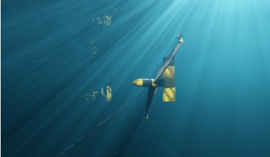Подводная плавучая турбина генерирует электроэнергию из морских течений