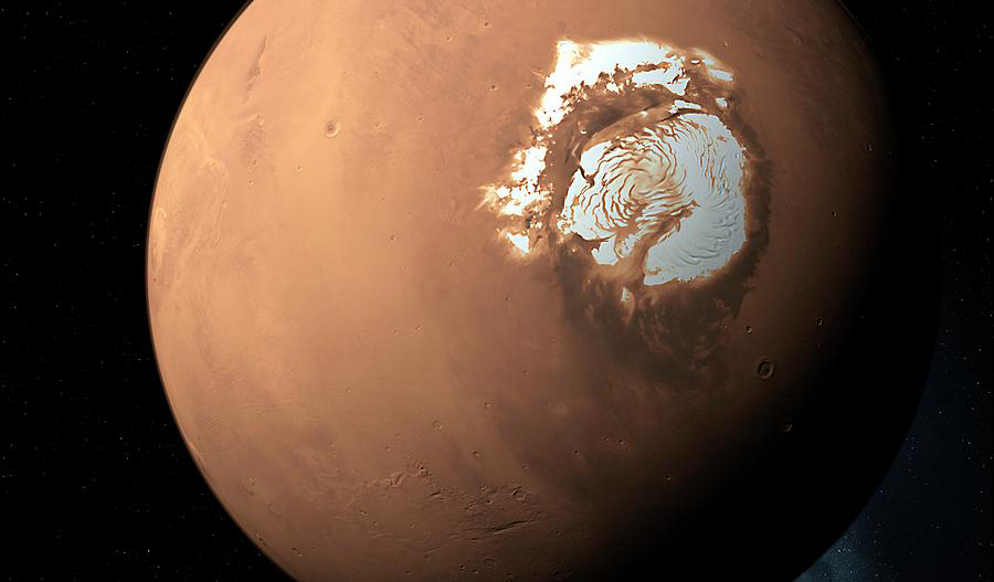 Новые данные могут указывать на наличие водоема под льдами Марса