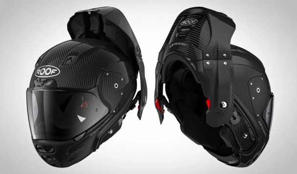 Представлен уникальный мотошлем, который открывается на затылке