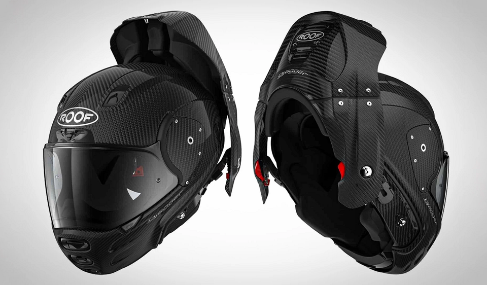 Представлен уникальный мотошлем, который открывается на затылке